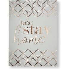 Art for the Home Let's Stay Metallic Typography Printed Was Framed Art