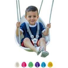 Flybar Coconut toddler swing – comfy baby swing outdoor, 3- point adjustable safety