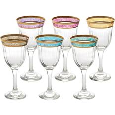 Lorren Home Trends Melania collection multicolor set Wine Glass 6
