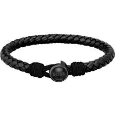 Hugo Boss Black Leather Men's Bracelet, 19cm