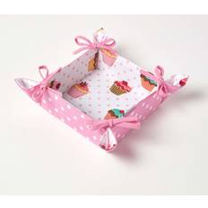 Pink Bread Baskets Homescapes Cupcake Reversible Bread Basket