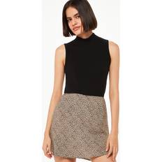 Whistles Dashed Leopard Print Mini Skirt, Brown
