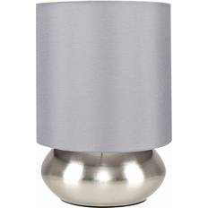 ValueLights Touch Brushed Chrome Table Lamp 21cm