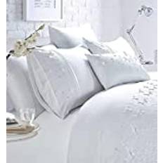 Multi Coloured Bed Linen Rapport Belle Maison Papillion Luxury Embroidered Butterfly Single Duvet Cover White
