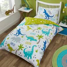 B&Q Toddler Kids Cover Set Dinosaur Reversible Bed