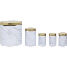 Marble Kitchen Storage Premier Housewares Maison 5Pc White Marble Effect Kitchen Container