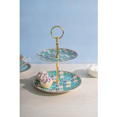 Porcelain Cake Stands Maxwell & Williams Teas C's Kasbah Mint Two Tiered Cup Cake Stand