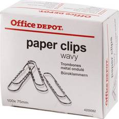 Office Depot Paper Storage & Desk Organizers Office Depot Paper Clips Wavy 75mm Silver Pack