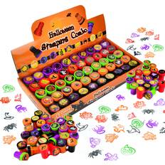 Joyin 50 Pieces Halloween Assorted Stamps for Kids Self-Ink Stamps 25 DIFFERENT Designs, Plastic Stamps, Trick Or Treat Stamps, Spooky Stamps for