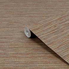 Boutique Chunky Weave Textured Plain Rust Wallpaper