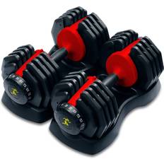 Strongology Urban25 Home Fitness Black Red Adjustable Smart Dumbbells from 2.5kg upto 25kg Training Weights