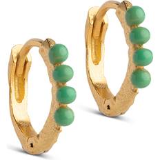ENAMEL Copenhagen Womens Grass Green Paula 18ct Gold-plated 925 Sterling-silver Hoop Earrings