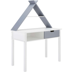 White Desk Lloyd Pascal Kids Tipi Style Desk with Storage