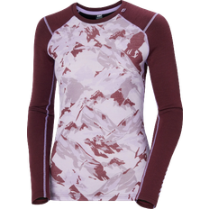 Helly Hansen Women’s Lifa Merino Midweight Graphic Long-Sleeve Crew Base Layer - Hickory Mou