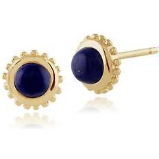 Topaz Earrings Gemondo Classic Round Lapis Lazuli Stud Earrings in 9ct Yellow Gold 6mm