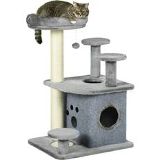 Pawhut Cat Tree Tower with Scratching Posts 92cm