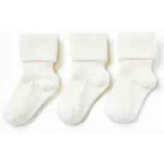 Lindex Baby Ribbed Socks 3-pack - Light Dusty White