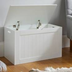 B&Q Tongue & Groove Wooden Storage Blanket Box In White