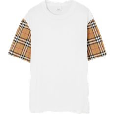 Burberry Check Sleeve T-shirt - White