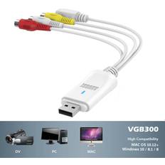 August USB Video Capture Card VGB300 S Video Composite to USB Cable