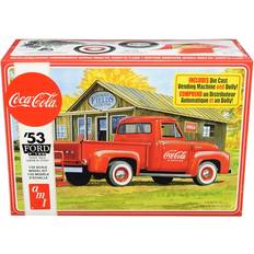 Amt Skill 3 Model Kit 1953 Ford F-100 Pickup Truck \Coca-Cola\ with Vending Machine and Dolly 1/25 Scale Model