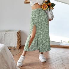 Shein Ditsy Floral Split Thigh Skirt