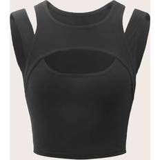 Shein Solid Cut Out Tank Top