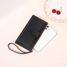Shein Minimalist Long Wallet With Wristlet Checkbook Cover