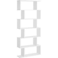 White Book Shelves Homcom 6 Tier S Shaped Book Shelf 192cm