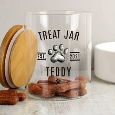 Glass Kitchen Storage Personalised Memento Company Pet Treats Bamboo Kitchen Container