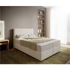 Built-in Storages Continental Beds DeLife Dream-Well Bouclé Boxspringbett