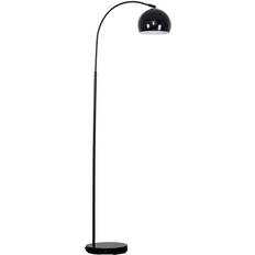 Metal Floor Lamps & Ground Lighting ValueLights Curva Black With Gloss Floor Lamp