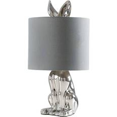 Grey Table Lamps ValueLights Modern Chrome Ceramic Rabbit Hare Animal Table Lamp