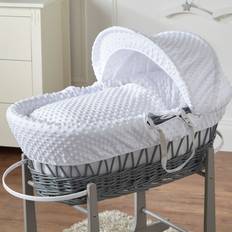 For Your Little One Fylo white grey wicker baby moses basket with mattress