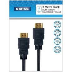Status Hdmi to hdmi gold plated contacts 2m metre cable hd tv