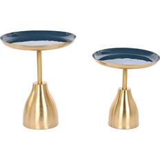 Esprit Blue Golden Nesting Table 40.5cm 2pcs