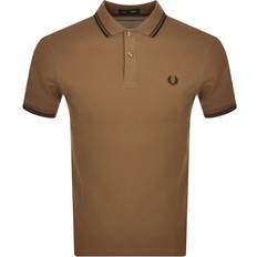 Fred Perry Tops Fred Perry Twin Tipped Polo Shirt - Brown/Black/Dark Brown