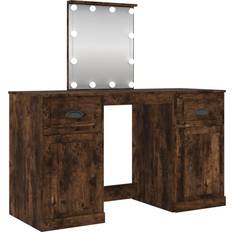 vidaXL 130x50x132.5cm Smoked Oak Dressing Table 50x130cm