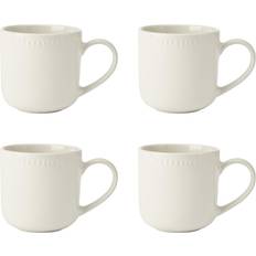 White Cups Mikasa Cranborne Stoneware Mugs, Set 320ml, Cream Cup 4pcs
