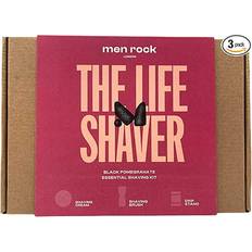 Men Rock The Life Shaver Shaving Gift Set Includes Shave Cream 100ml Synthetic Shaving Brush and Drip Stand Black Pomegranate and Spicy Black Pepper Fragrance