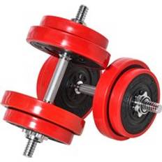 Red Barbell Sets Homcom Barbell and Dumbbell Set 25 x 25 x 400 mm