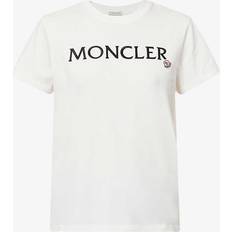 Moncler T-shirts Moncler White Embroidered T-Shirt 033 White