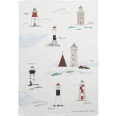 Almedahls Swedish lighthouses Kitchen Towel White (70x70cm)