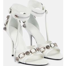 Balenciaga Women Heeled Sandals Balenciaga Embellished leather sandals white