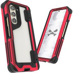 Ghostek Atomic Slim Samsung Galaxy Z Fold 5 Case Clear Aluminum Metal Phone Cover Red