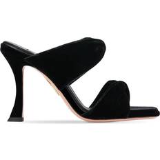 Velcro Heeled Sandals Aquazzura Twist velvet mules black