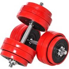 Red Barbell Sets Homcom Barbell and Dumbbell Set 25 x 25 x 450 mm