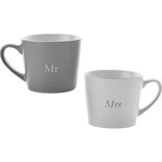 Very Amore Set of 2 & White Tea Mr Mrs Wedding Mug 2pcs