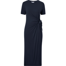Tommy Hilfiger Midi Dresses Tommy Hilfiger T-Shirt-Kleid in Midi-Länge mit Knoten-Detail DESERT SKY