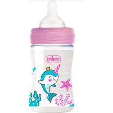 Chicco Baby Bottle Chicco feeding bottle glass transparent/pink 150 ml 0m